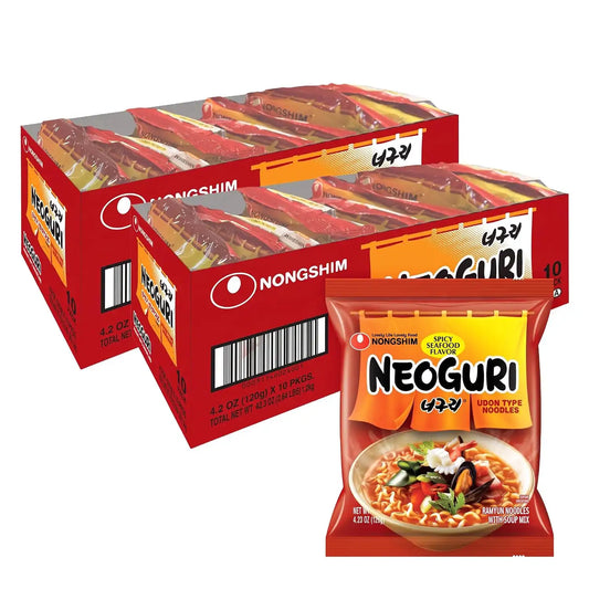 Nongshim Neoguri Spicy Seafood with Udon-Style Noodle,4.2 Ounce,(Pack of 20)