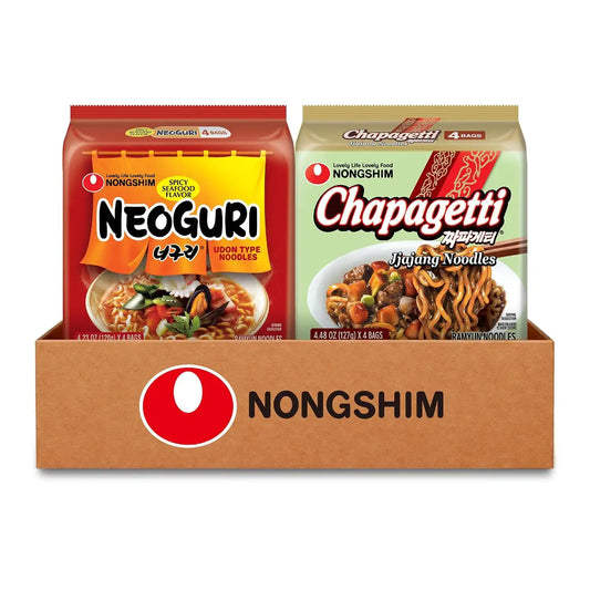 Nongshim Neoguri & Chapagetti, Chapaguri Korean Ramen Noodles, 8 Packs