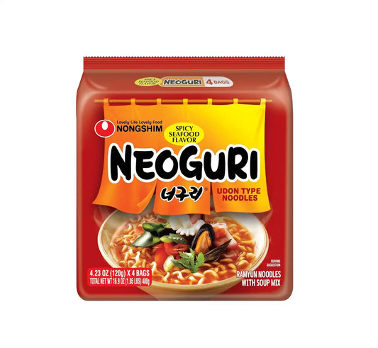 Nongshim Neoguri Instant Ramen, Spicy Seafood, 4.2 Ounce (Pack of 4)