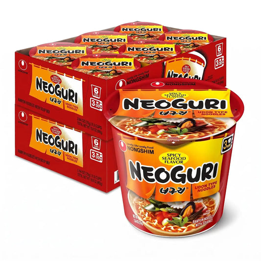 Nongshim Ramen Noodles,Gourmet Instant Ramen cup,Premium Microwavable Noodle Soup,Neoguri Spicy Seafood,2.64 Ounce,(Pack of 12)
